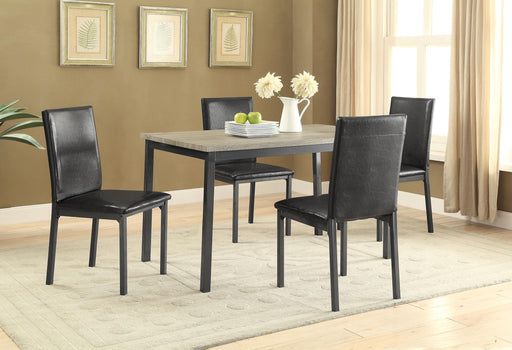 Garza 5-piece Dining Room Set Weathered Grey and Black image