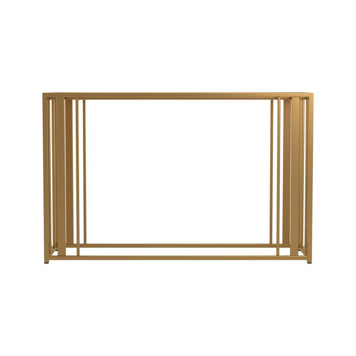 Adri Metal Frame Sofa Table Matte Brass