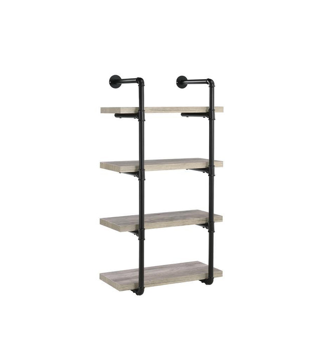 Elmcrest 24-inch Wall Shelf Black and Grey Driftwood