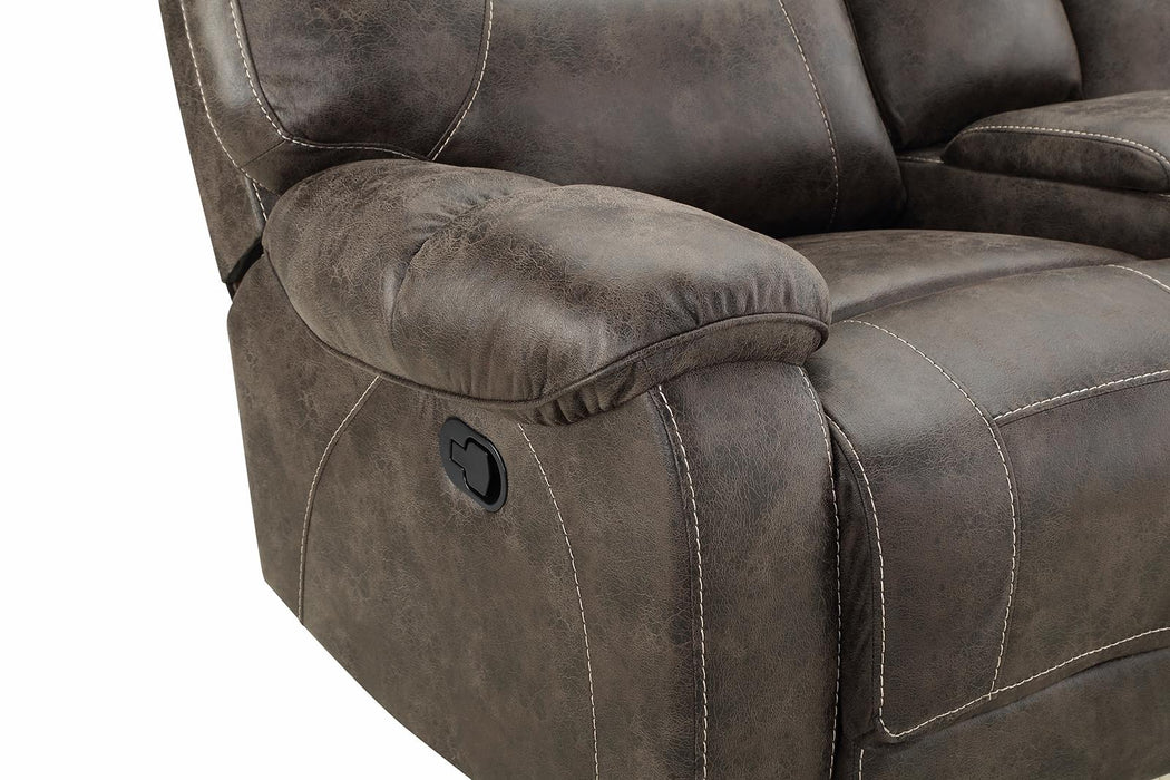 New Classic Furniture Anton Dual Recliner Console Loveseat with Power Footrest in Chocolate