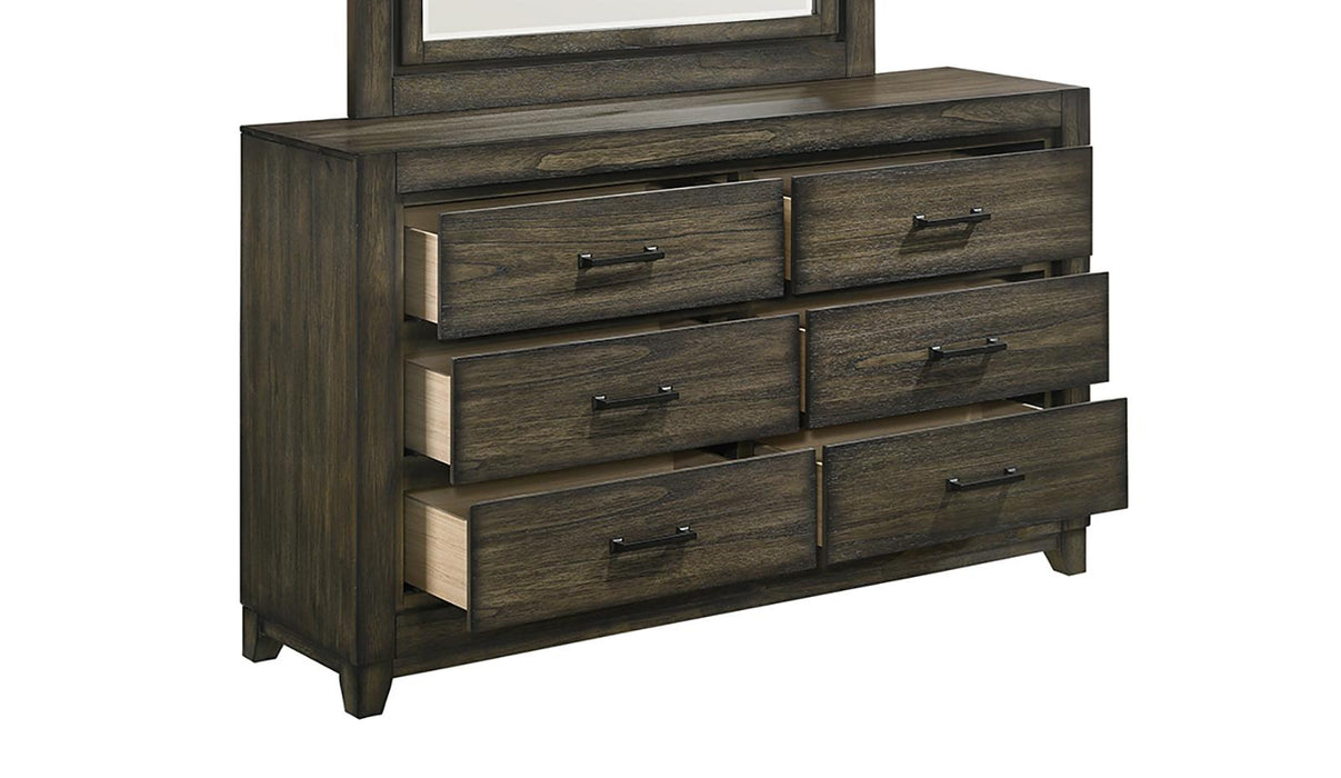 New Classic Furniture Ashland 6 Drawer Dresser in Rustic Brown