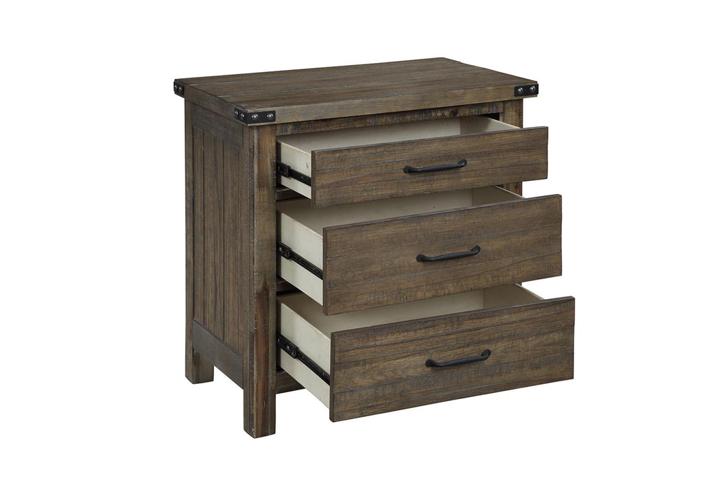 New Classic Furniture Galleon Nightstand in Weathered Walnut