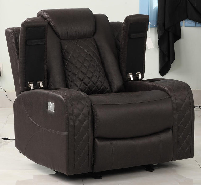 New Classic Furniture Joshua Glider Recliner in Dark Brown