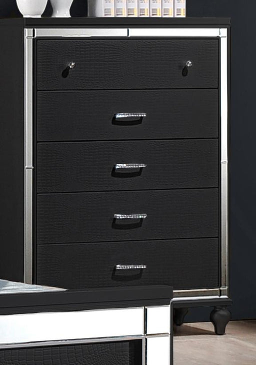 New Classic Furniture Valentino 5 Drawer Chest in Black image