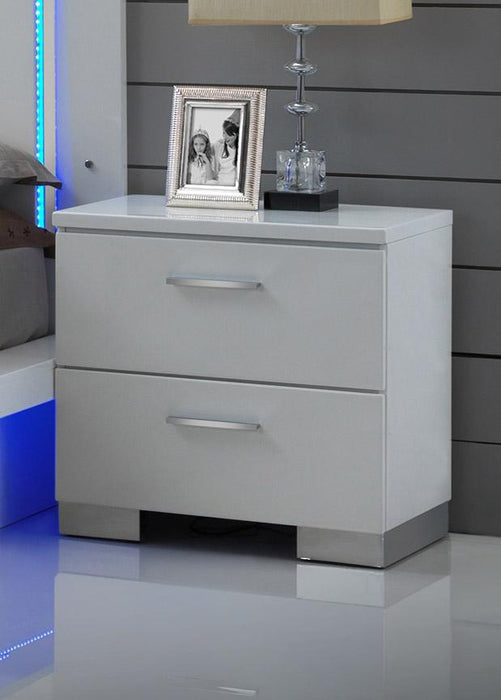 New Classic Sapphire 2 Drawer Nightstand in White